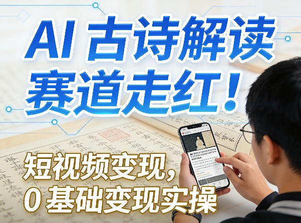 AI古诗解读赛道:短视频变现新风口,0基础实操落地