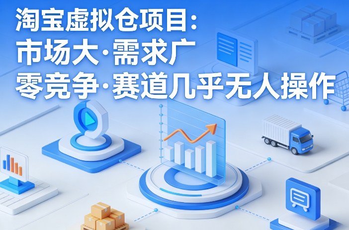 淘宝虚拟仓项目：市场大/需求广/零竞争，虚拟货源蓝海赛道全攻略